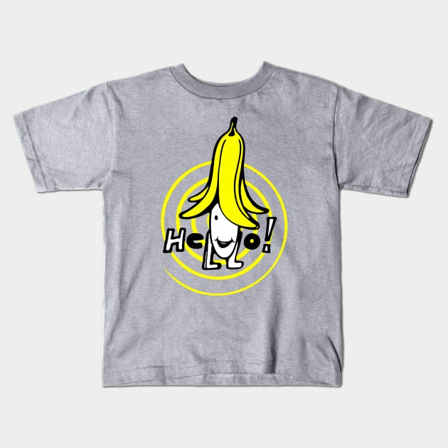 hello banana Kids T-Shirt by Daria Kusto